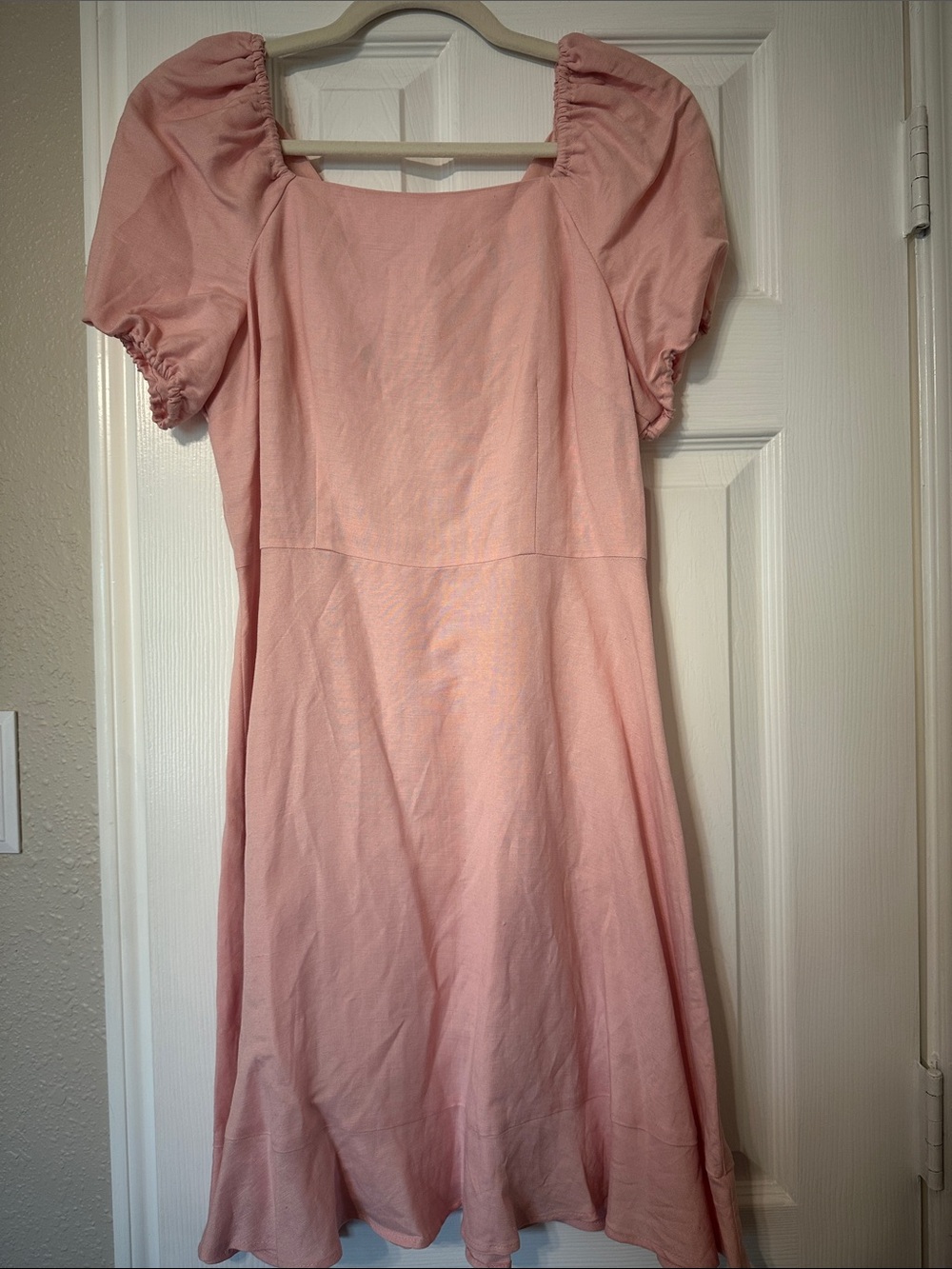 LOFT Pink Puff-Sleeve Mini Dress